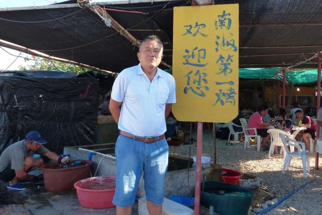 Village chief Ye Xingbin at the seafood restaurant on Yagong Island in the Paracels. Photo: Zhen Liu