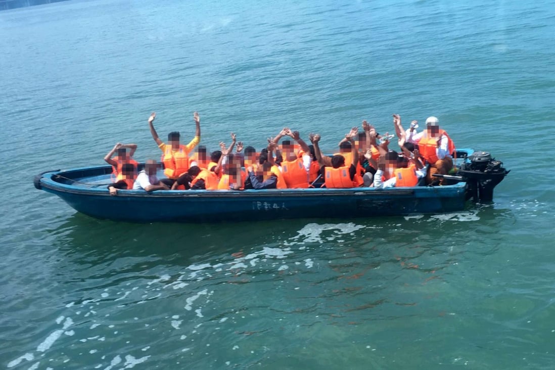 The 25 people found on the boat were wearing life jackets, which are usually not provided by syndicates. Photo: SCMP Pictures