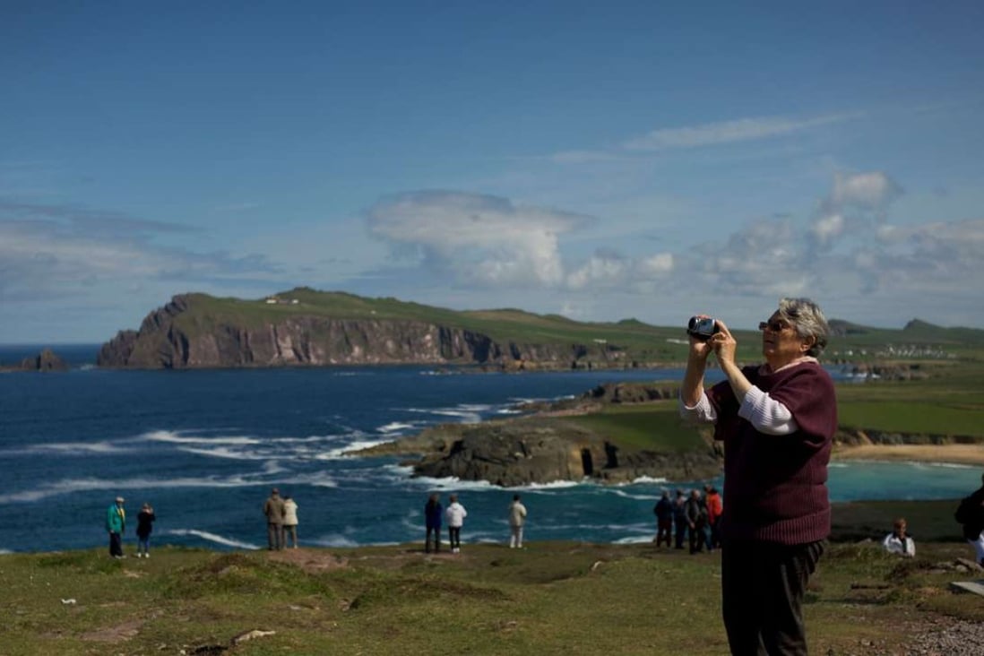 Tourists on the scenic Dingle Peninsula near the village of Ballyferriter in western Ireland, where filming of Star Wars Episode VIII is under way. Photos: AFP