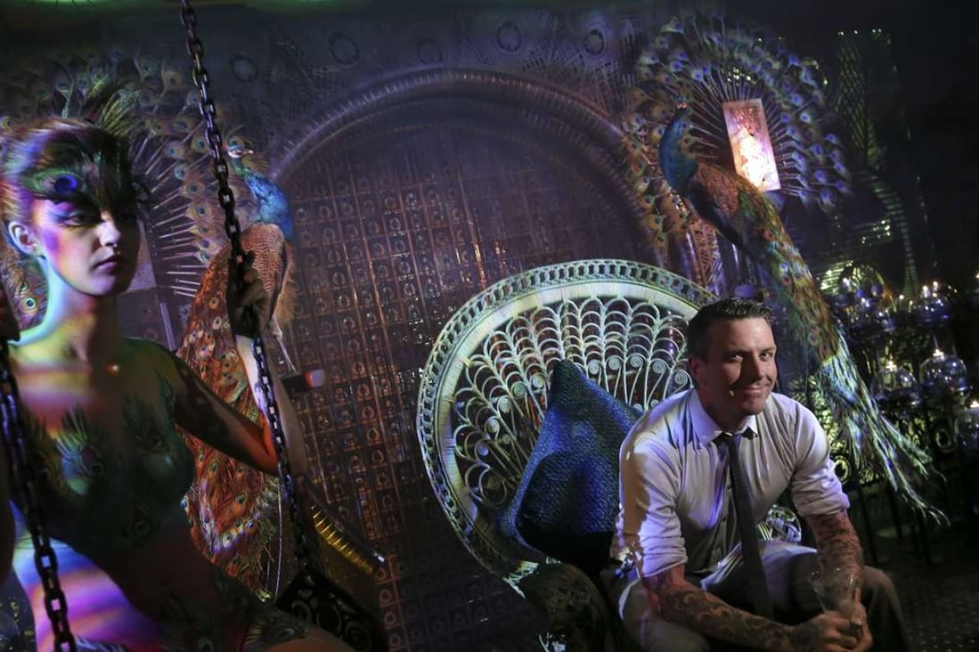 Bar designer Ashley Sutton at his new Hong Kong bar, Ophelia. Photo: Dickson Lee.