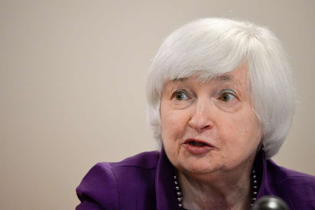 Federal Reserve chair Janet Yellen appears to be optimistic about the US economy, but will most likely be reluctant to raise the benchmark interest rate in June. Photo: Reuters