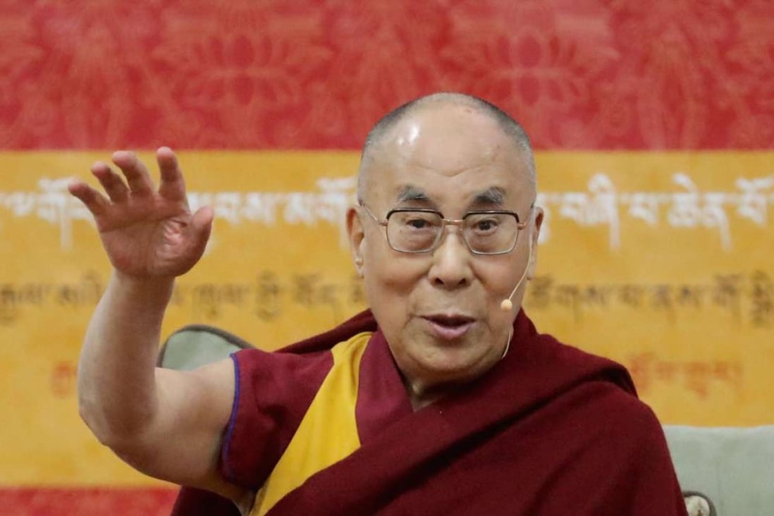 The Dalai Lama addresses followers and supporters during an event at the Bender Arena on the campus of American University in Washington, DC. The exiled Tibetan Buddhist leader delivered a speech titled "A Peaceful Mind In A Modern World. Photo: AFP