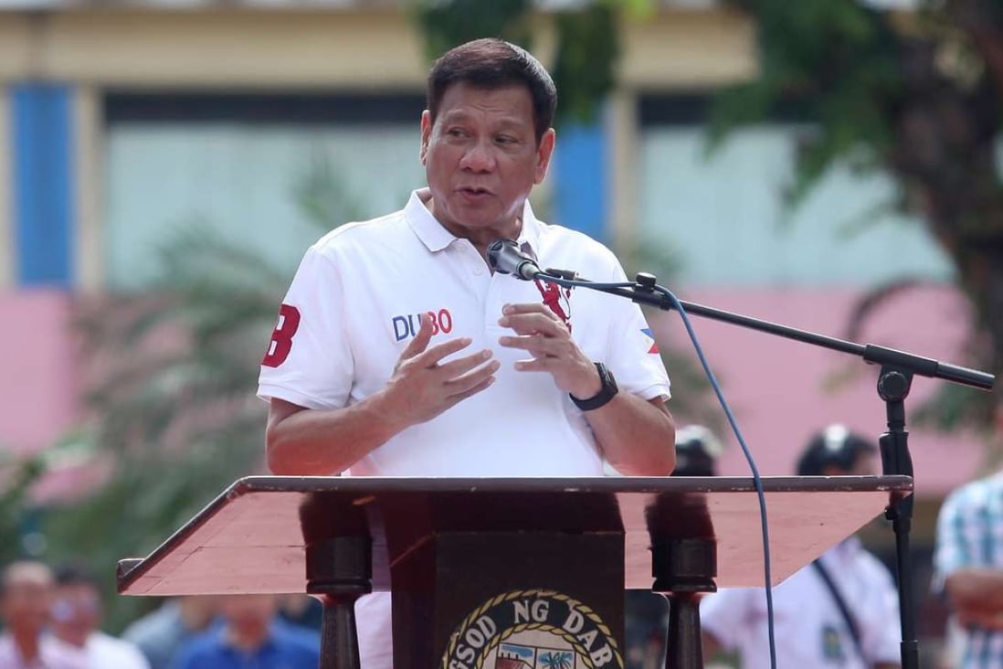 President-elect Rodrigo Duterte speaking at Davao City hall a few days before he assumes office as a Philippine president. Photo: Reuters