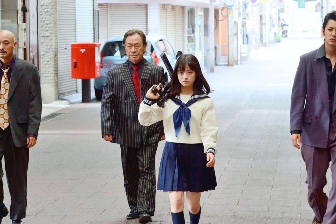 Kanna Hashimoto plays a schoolgirl mob boss in Sailor Suit and Machine Gun: Graduation (Category: IIB, Japanese) directed by Kohi Maeda.