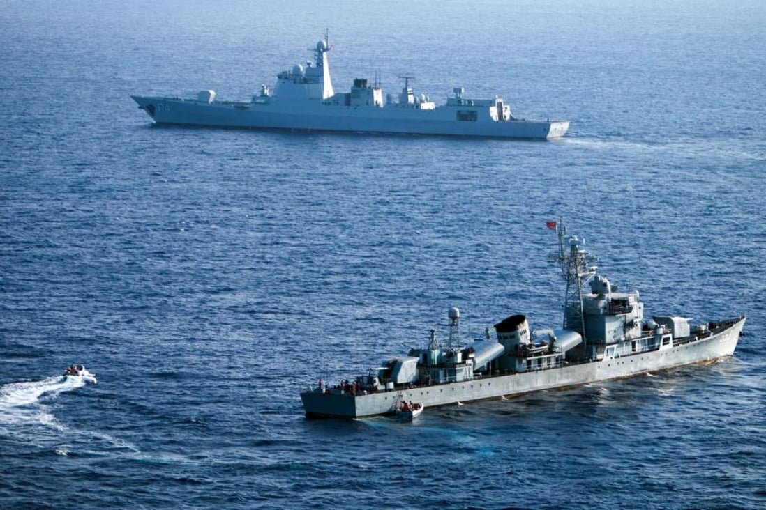 Crew members of China's South Sea Fleet taking part in a drill in the Xisha Islands, or the Paracel Islands in the South China Sea. Photo: AFP