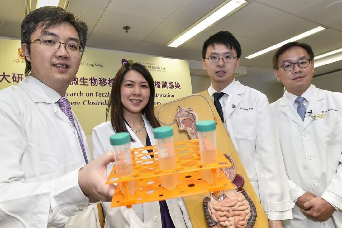 Dr Ng Siew-chien (second from left) with colleagues in the Chinese University of Hong Kong’s department of medicine and therapeutics. Photo: CUHK