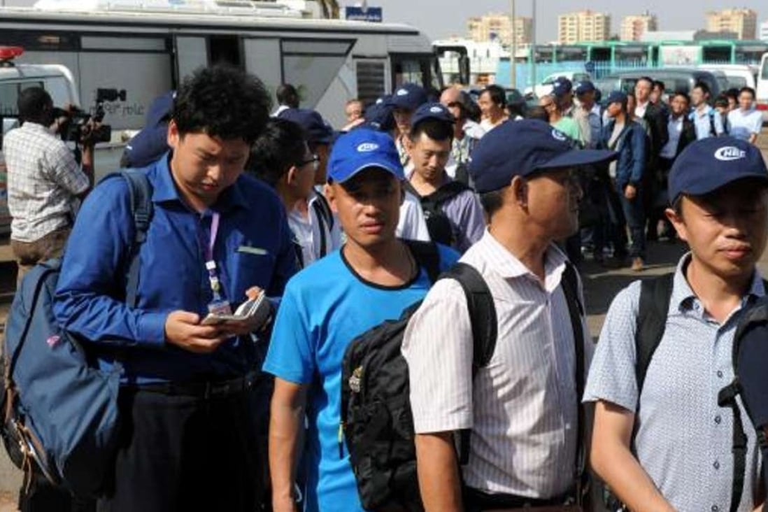 Chinese workers are evacuated from South Sudan’s capital, Juba, after the renewed fighting. Photo: SCMP Pictures