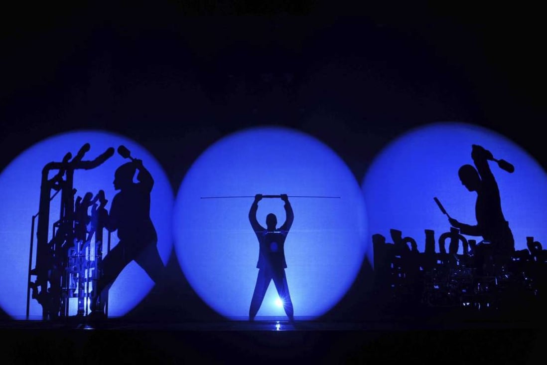 The Blue Man Group performing in Los Angeles.