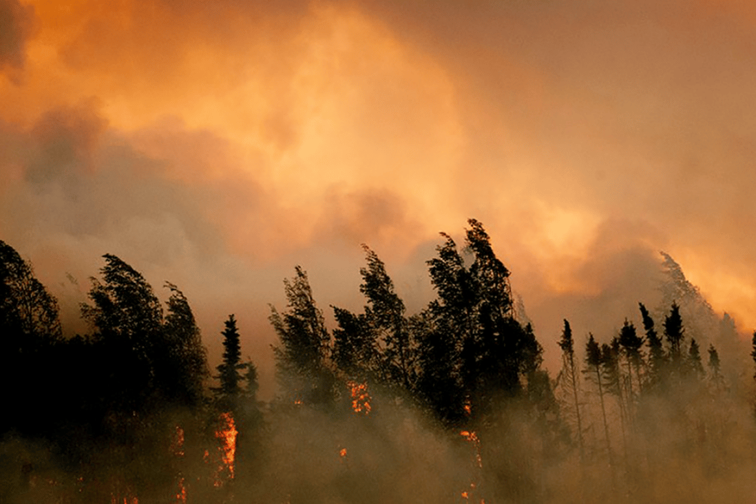 A wildfire in Alaska