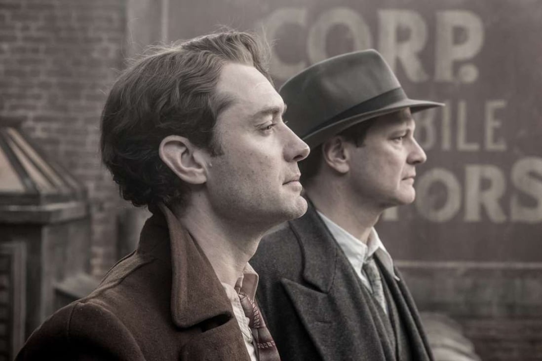 Jude Law (left) as author Thomas Wolfe and Colin Firth as editor Max Perkins in Genius.