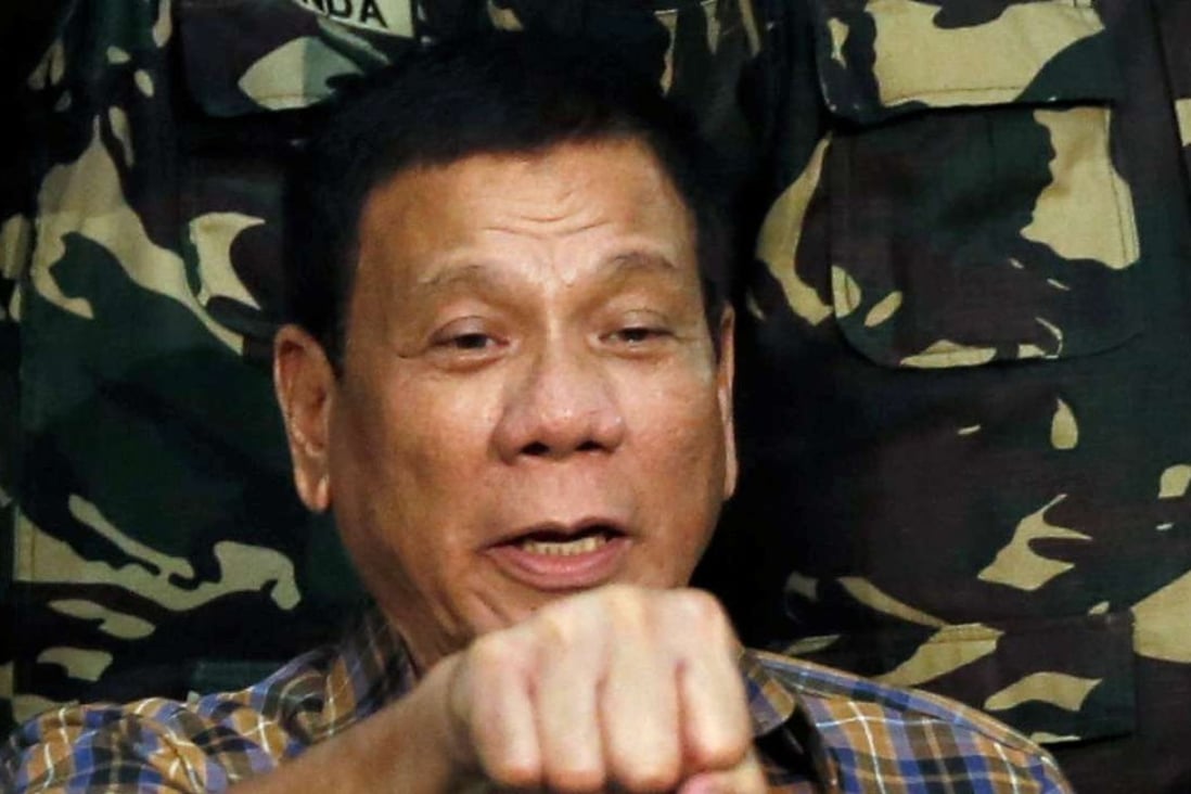 Philippine President Rodrigo Duterte warned of a ‘reckoning’ with China if there was no resolution to a tense dispute over rival claims to the South China Sea. Photo: Reuters