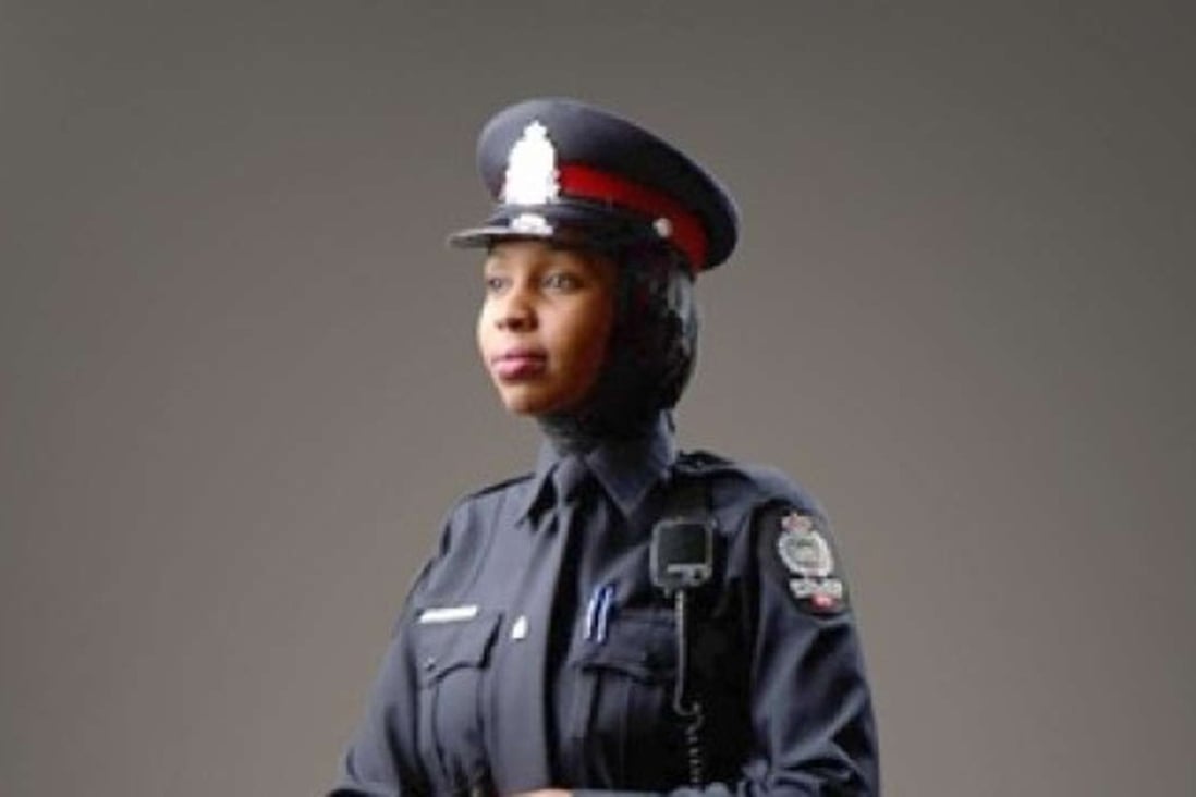 A version of the Edmonton police uniform incorporating the hijab has been in use since 2013. Canada's federal police, the RCMP, has now followed suit. Photo: Edmonton Police