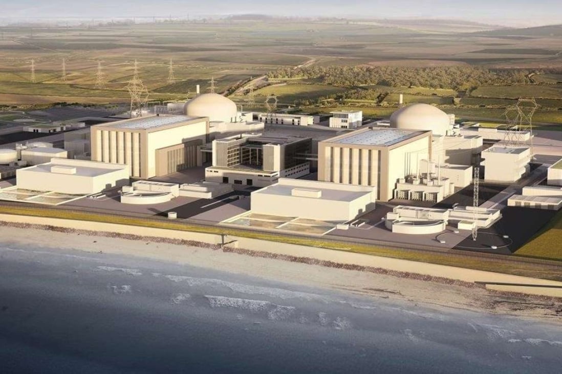An undated handout image released by EDF Energy in London shows a conmputer generated image (CGI) of the French energy producer's proposed two nuclear reactors, Hinkely Point C (HPC), at their Hinkley Point power plant in south-west England. Photo: AFP