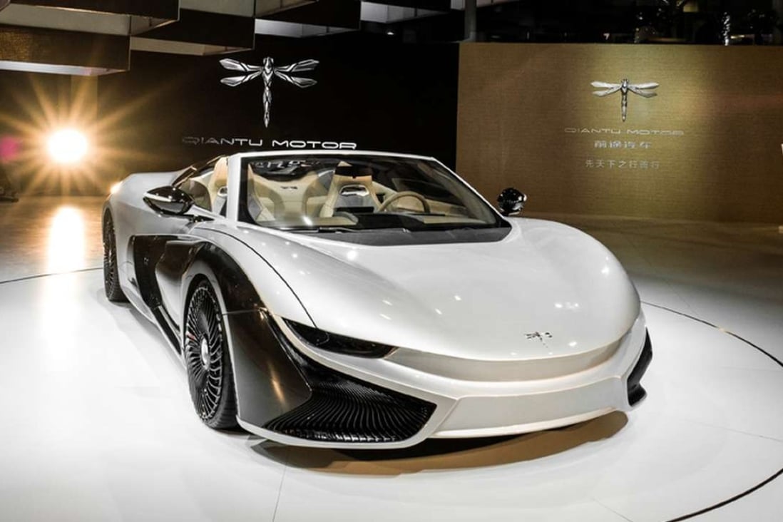 With its lightweight carbon fibre body, Qiantu's K50 roadster can go from 0 to 100 kph in 4.6 seconds, according to its specifications. Photo: SCMP Pictures