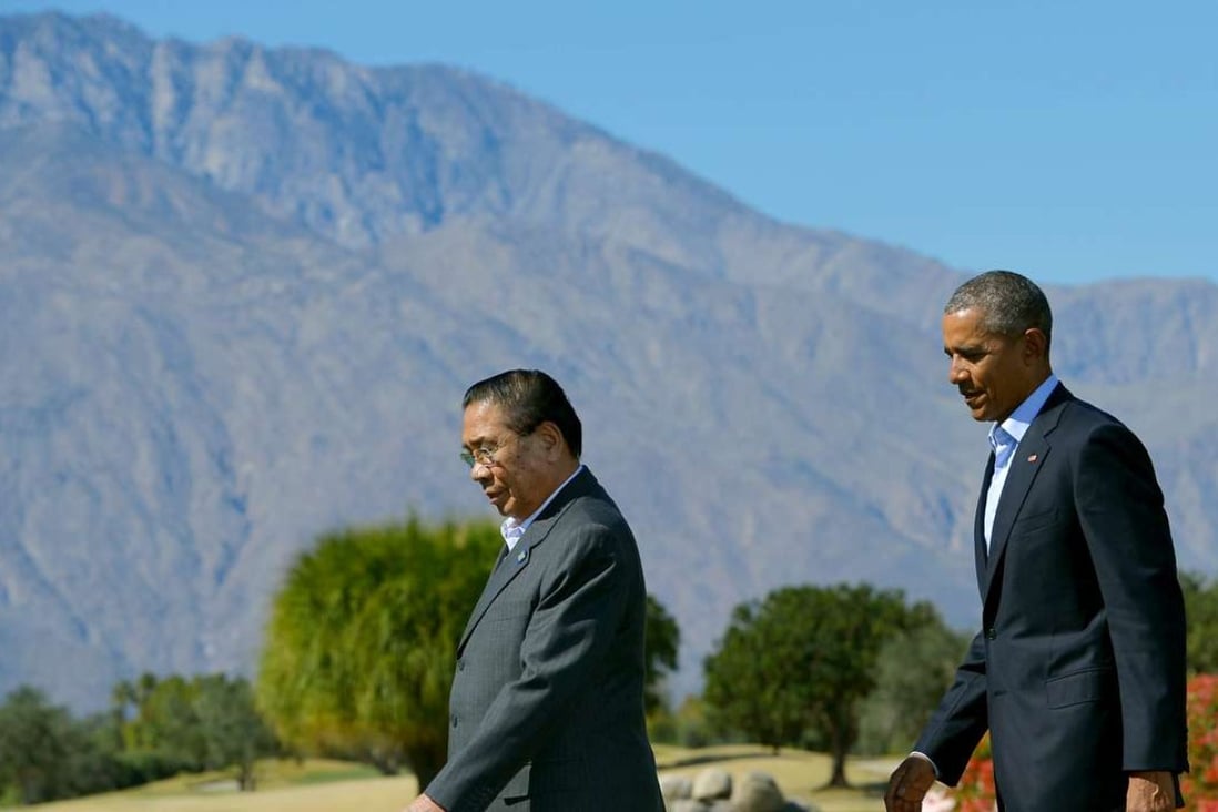 US President Barack Obama and Laos' President Choummaly Sayasone at the Asean meeting in California in February 2016. Photo: AFP