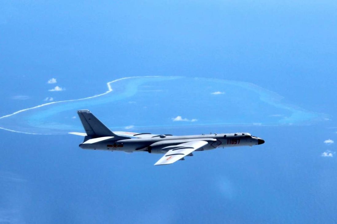 An undated file picture of a Chinese H-6K bomber on patrol in the South China Sea. Photo: Xinhua