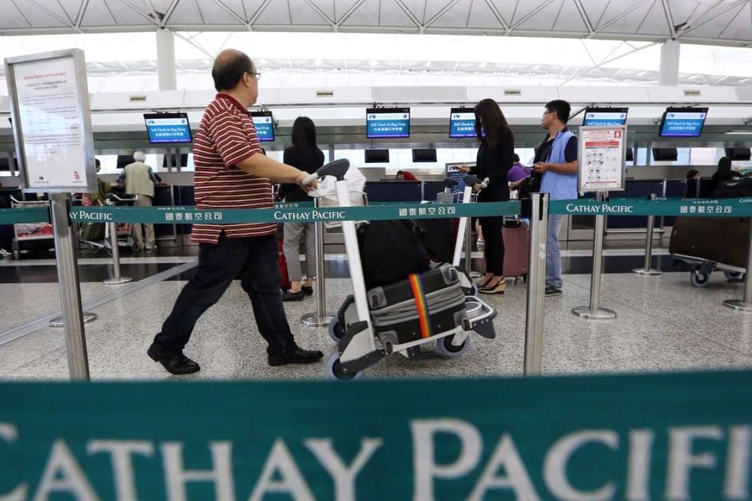 An aviation analyst said the airlines’ profits were badly hit by the suspension of the fuel surcharge on outbound passengers in February. Photo: Felix Wong