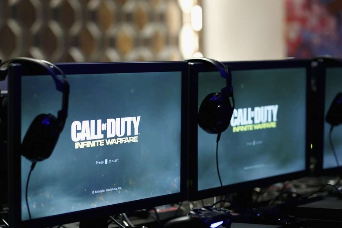 Game stations at The Ultimate Fan Experience, Call Of Duty XP 2016 in Inglewood, California. Photo: AFP
