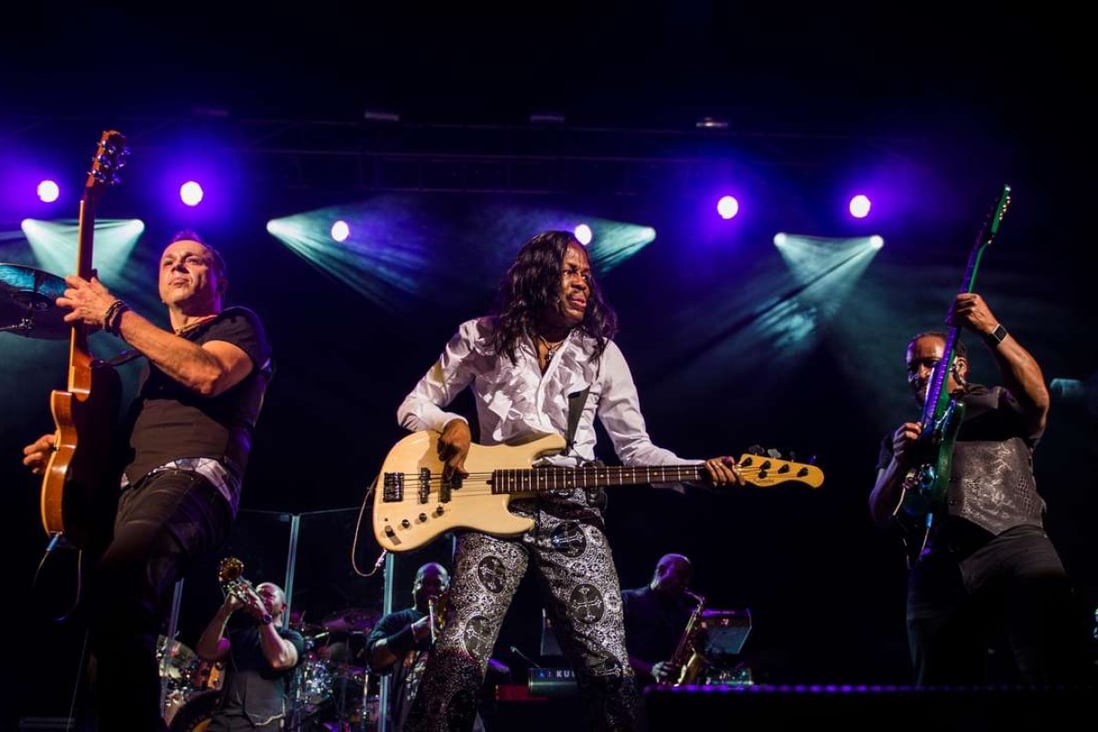 Serg Dimitrijevic (left), Verdine White (middle) and Morris O'Connor of Earth Wind and Fire performing in Glasgow, Scotland, in June on their current tour.