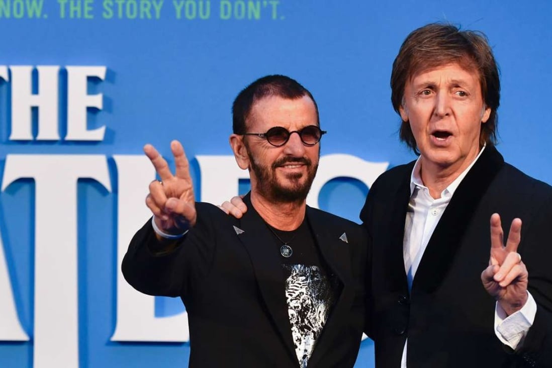 Ringo Starr and Paul McCartney attend a special screening of the film The Beatles Eight Days A Week: The Touring Years in London on Thursday. Photo: AFP