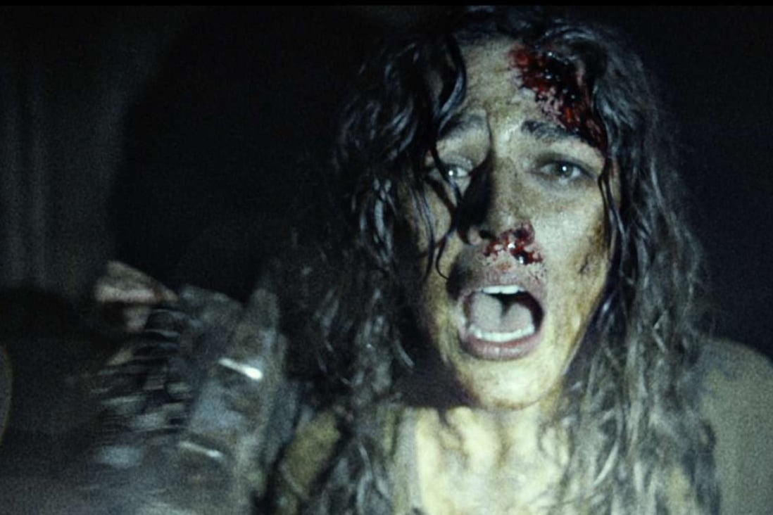 Callie Hernandez in a still from Blair Witch (category: IIB), directed by Adam Wingard and co-starring James Allen McCune, Brandon Scott and Corbin Reid.