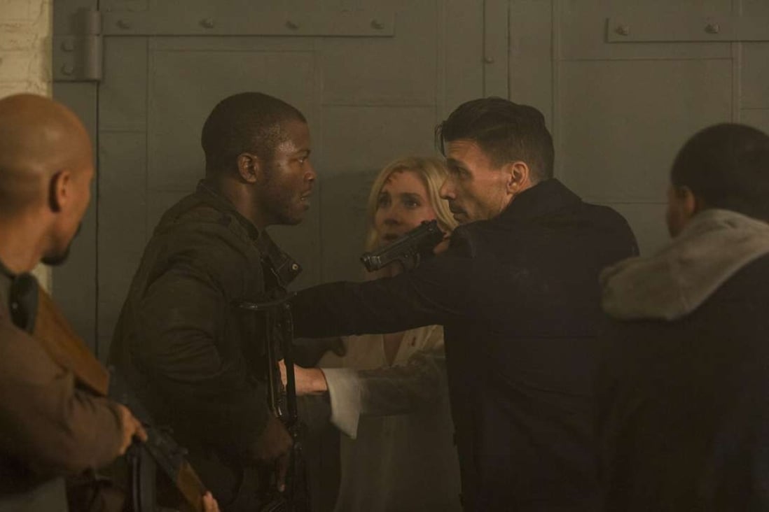Frank Grillo (right) stars in The Purge: Election Year (category: IIB), directed by James DeMonaco. The film also stars Elizabeth Mitchell and Mykelti Williamson.