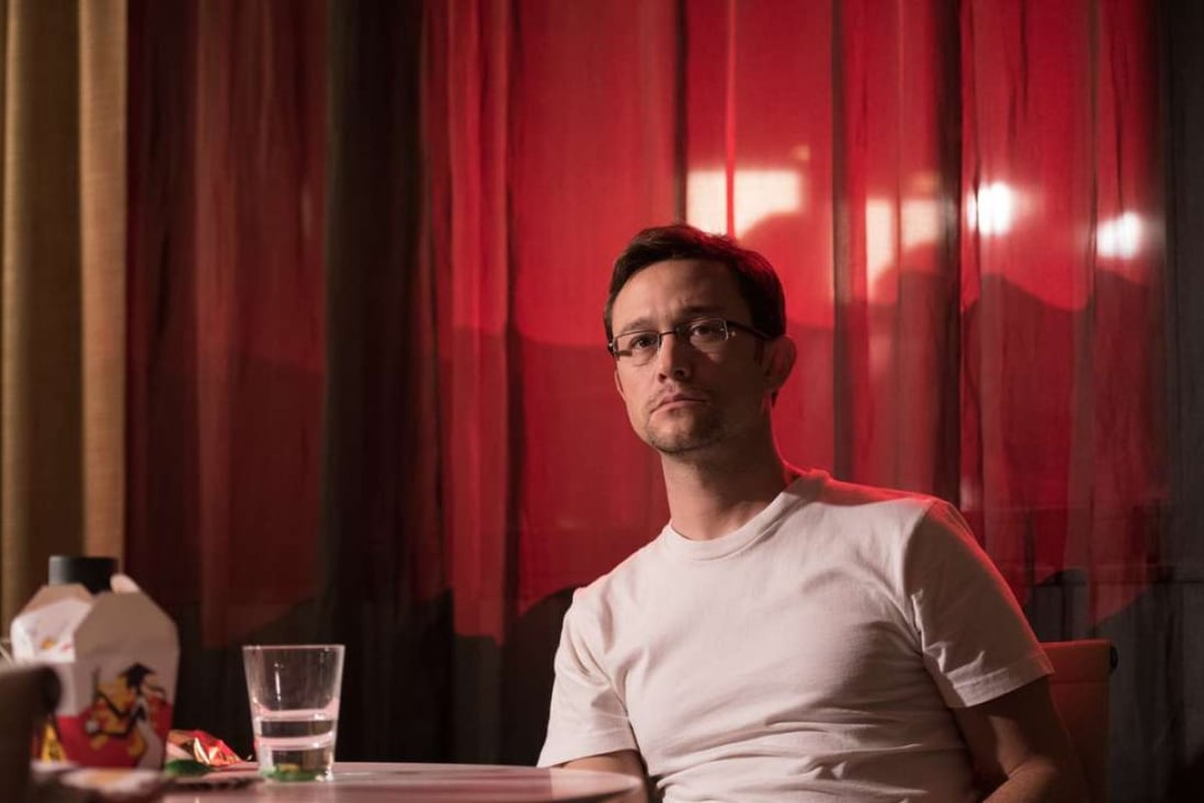 Joseph Gordon-Levitt as Edward Snowden in a scene from Snowden shot in the Mira Hotel in Hong Kong.