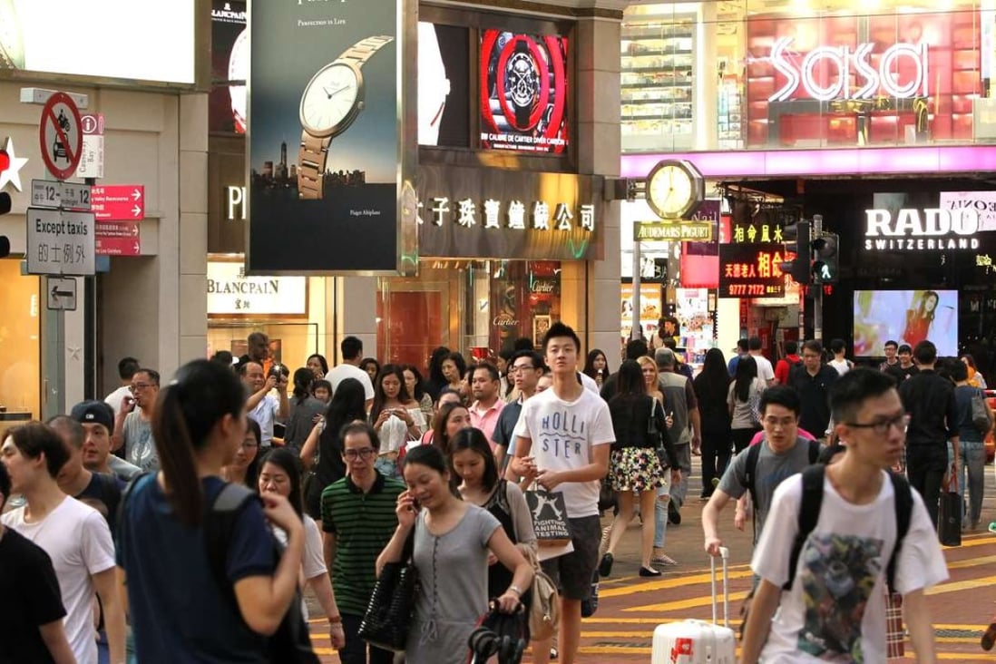 Russell Street in Causeway Bay, one of the world’s priciest retail strips. Photo: Franke Tsang