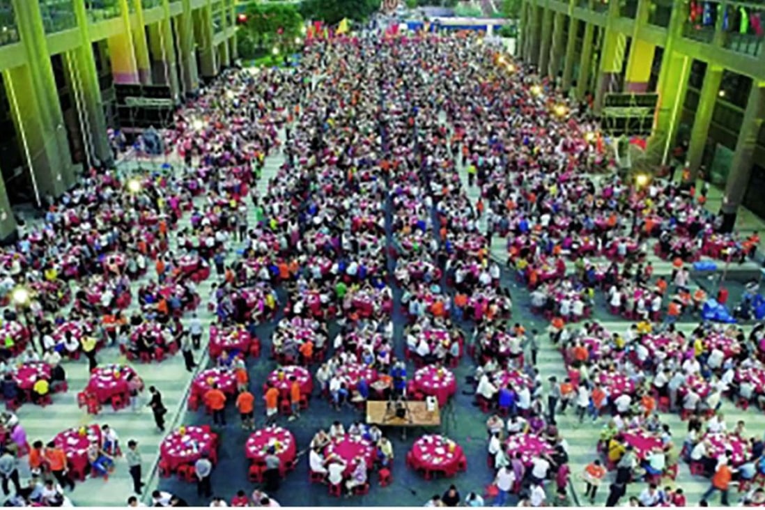 More than 15,000 people enjoyed the buffet for residents and their families in the former Yangji village near Guangzhou on Sunday. Photo: SCMP Pictures