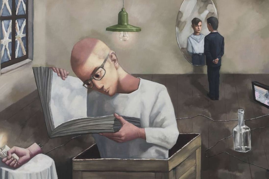 The surrealist influence is evident in Zhang Xiaogang’s Reader. Photo: Zhang Xiaogang