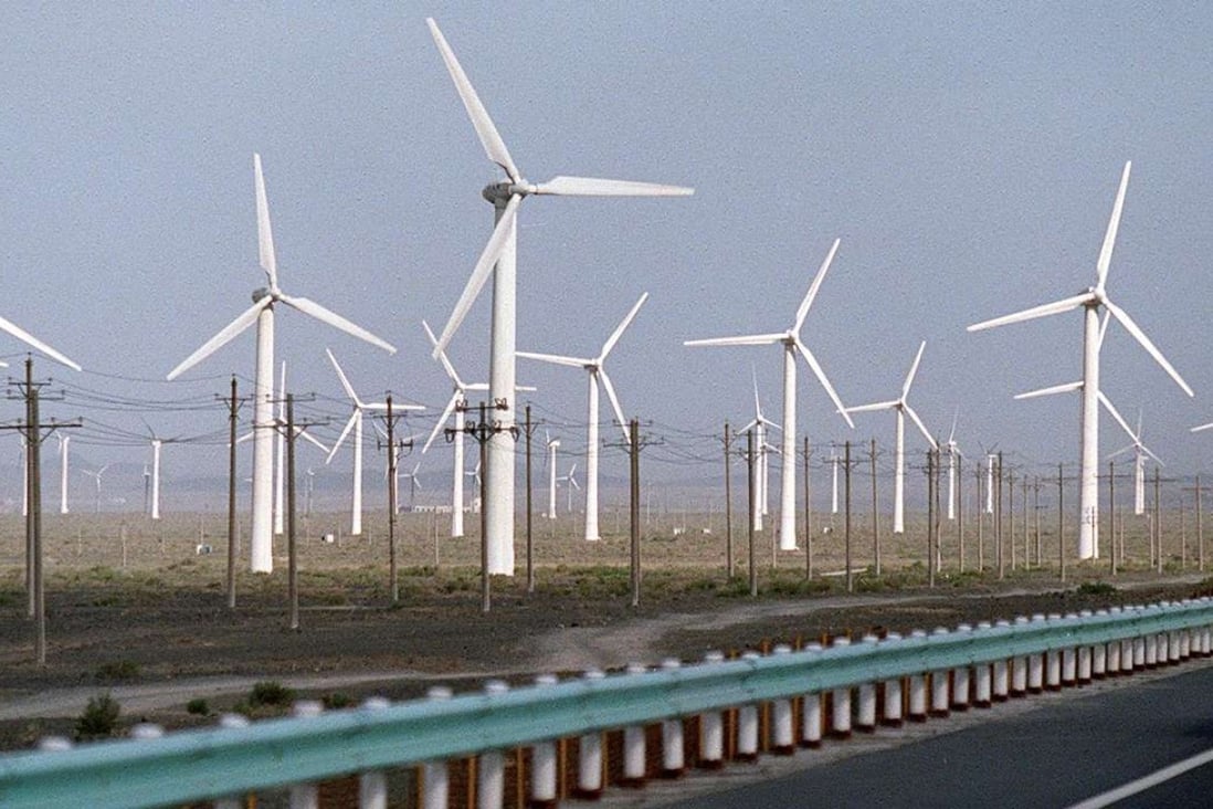 A power-generating wind farm near the city of Urumqi, in Xinjiang Province. Photo: SCMP