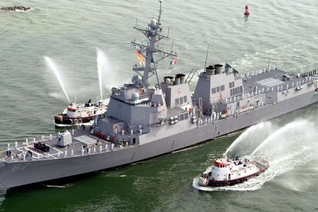 The USS Mason, a guided missile destroyer, has twice been targetted by missiles off Yemen in recent days. Photo: Reuters