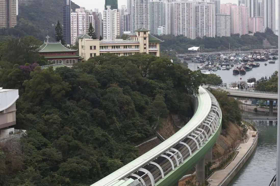South Island MTR Line carves its way through Wong Chuk Hang towards Aberdeen Harbour. The area’s farmers once exchanged their produce for seafood with the fishermen in Aberdeen. Photo: Jonathan Wong