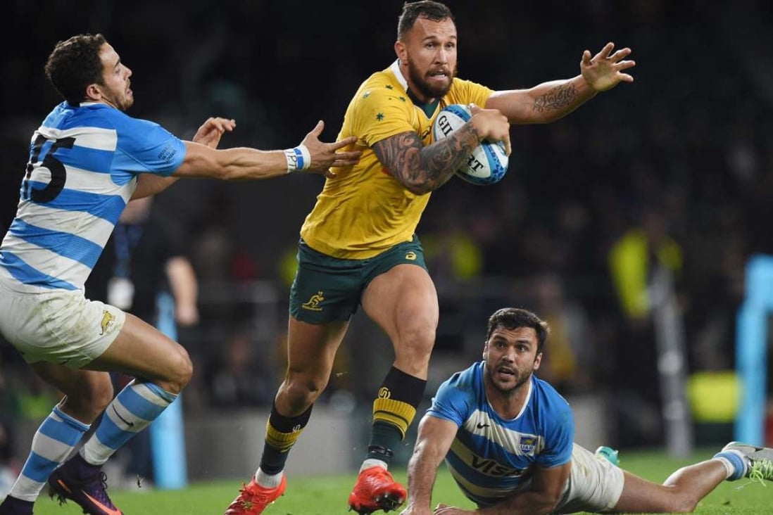 Quade Cooper takes on the Argentineans but will be sitting on the bench for the All Blacks test on Saturday. Photo: EPA