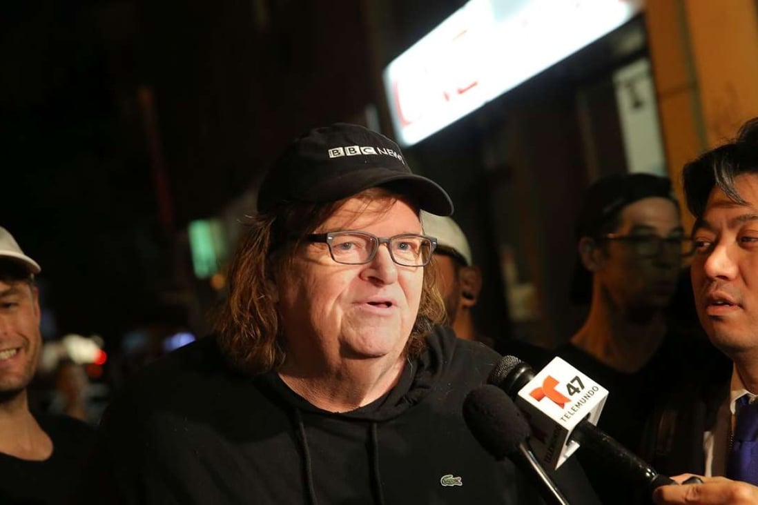 Michael Moore at the premiere of his documentary Michael Moore In TrumpLand in New York. The film goes on wider distribution on Friday. Photo: AFP