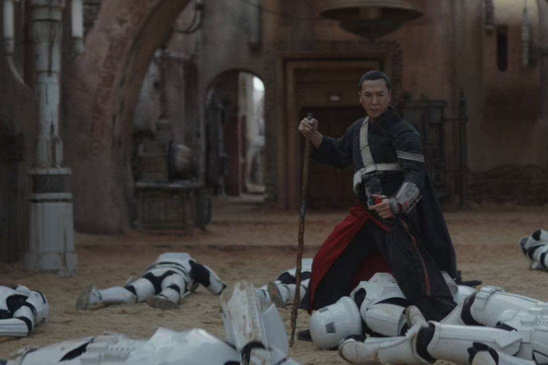 Hong Kong actor Donnie Yen in a scene from Rogue One: A Star Wars Story.