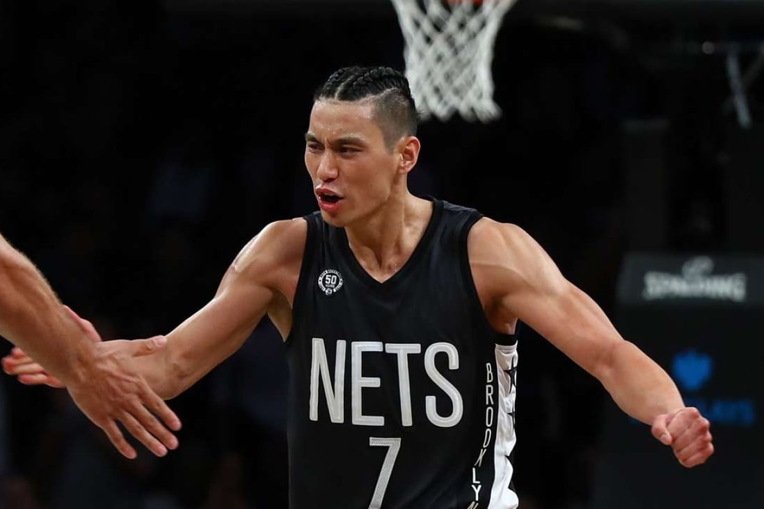 NEW YORK, NY - OCTOBER 28: Jeremy Lin #7 of the Brooklyn Nets celebrates against the Indiana Pacers during their game at the Barclays Center on October 28, 2016 in New York City.