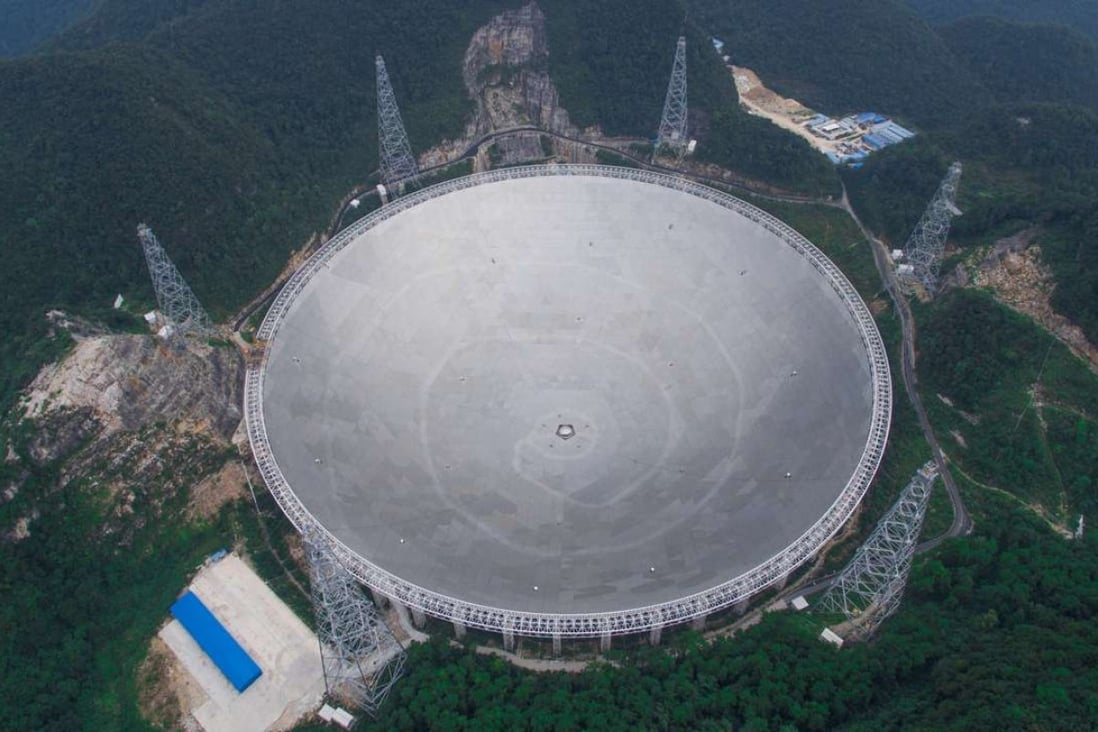 The 500-metre FAST radio telescope in Pingtang county, Guizhou province. Photo: Xinhua