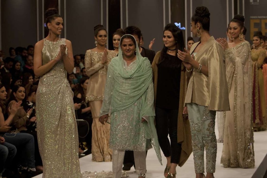 Mukhtar Mai walked on a ramp in Pakistan fashion week. Photo: AP