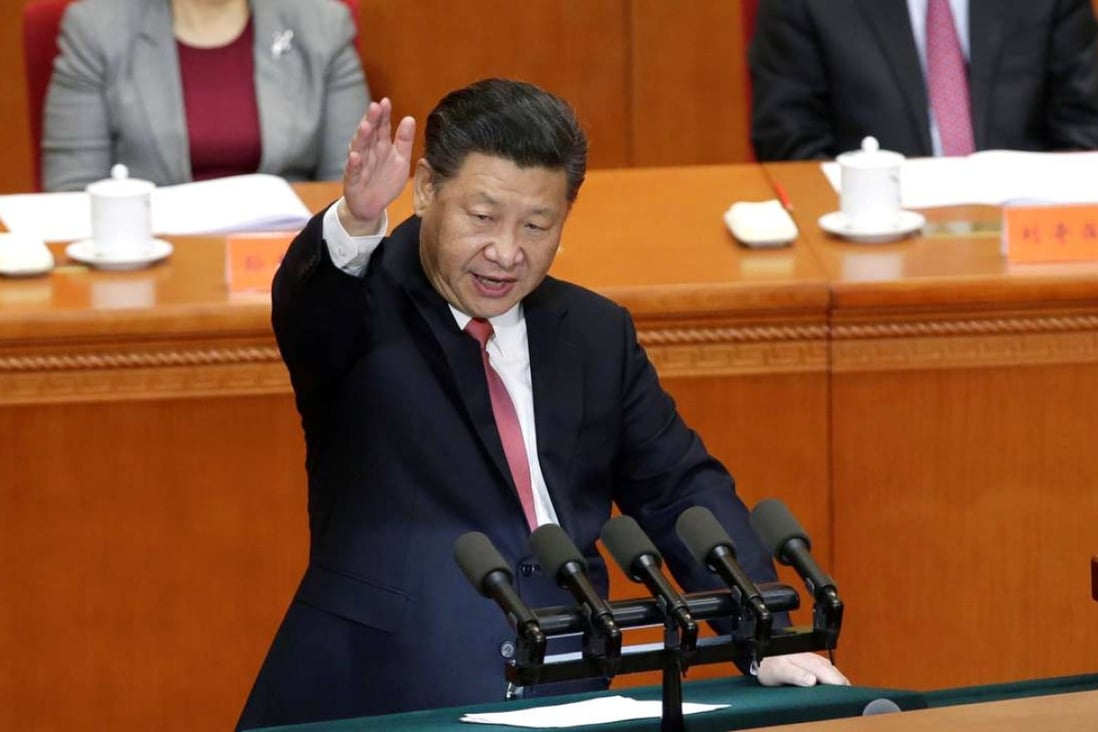 President Xi Jinping gives a speech in Beijing on the 150th anniversary of Sun Yat-sen’s birth. Photo: Reuters