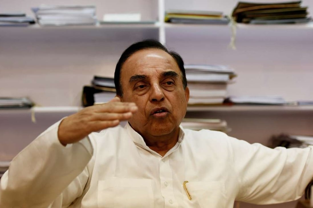 Subramanian Swamy, an Indian politician and a member of the Rajya Sabha, the upper house of the Indian Parliament. Photo: AFP