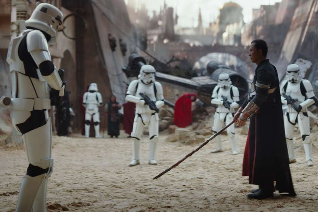 Hong Kong action star Donnie Yen Ji-dan in a scene from Rogue One: A Star Wars Story