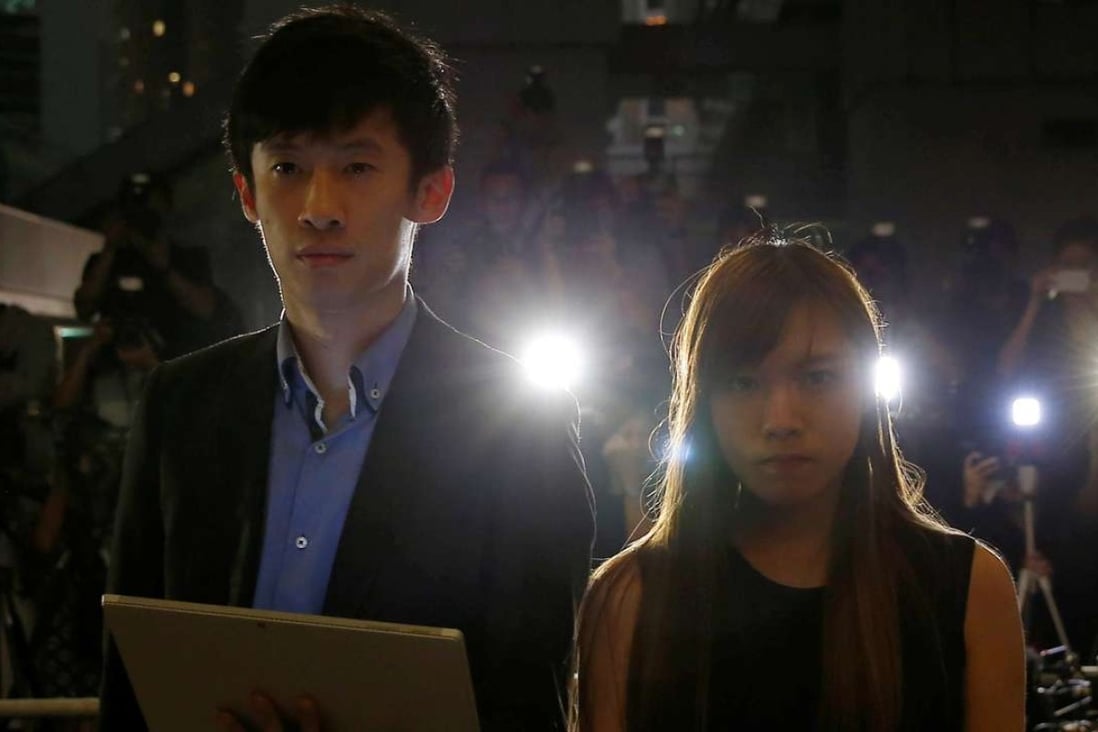 Hong Kong’s High Court has disqualified Sixtus Baggio Leung and Yau Wai-ching from taking office as legislators. The two have vowed to fight the ruling and “appeal at all costs”. Photo: Reuters