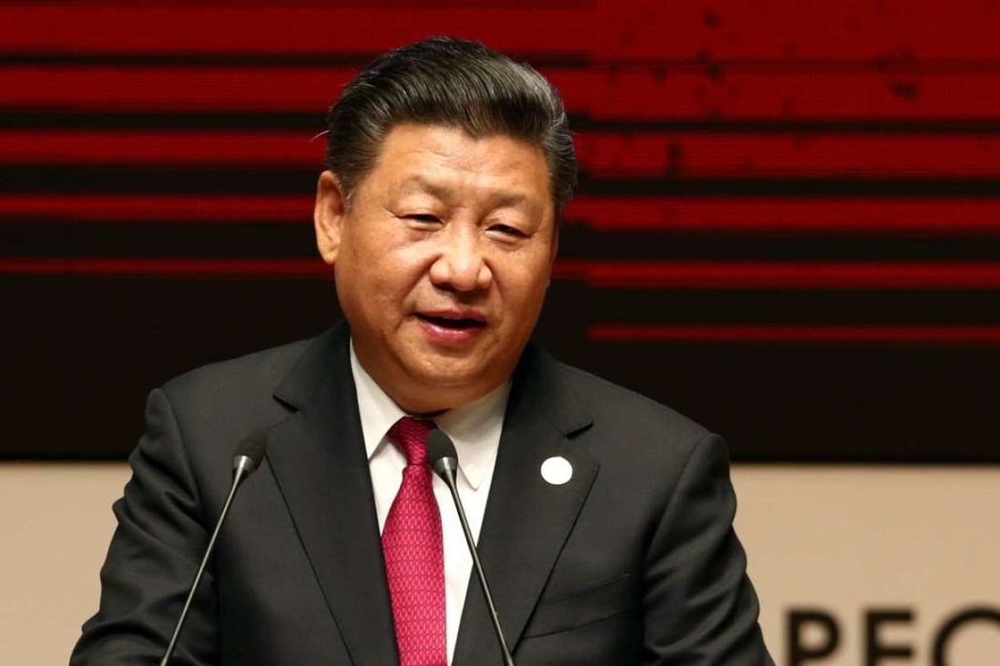 President Xi Jinping addresses a meeting of Apec leaders in Lima, Peru, yesterday. Photo: Reuters