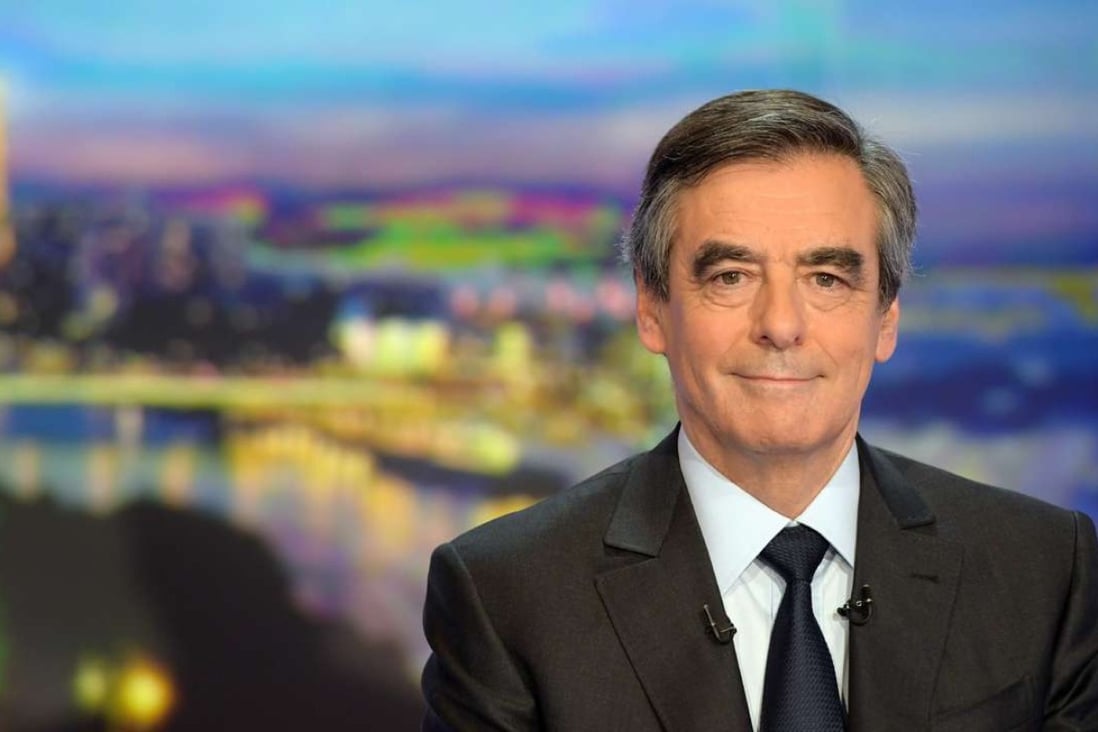 Former French prime minister Francois Fillon poses prior to a TV interview in Boulogne-Billancourt on Monday. Photo: AFP