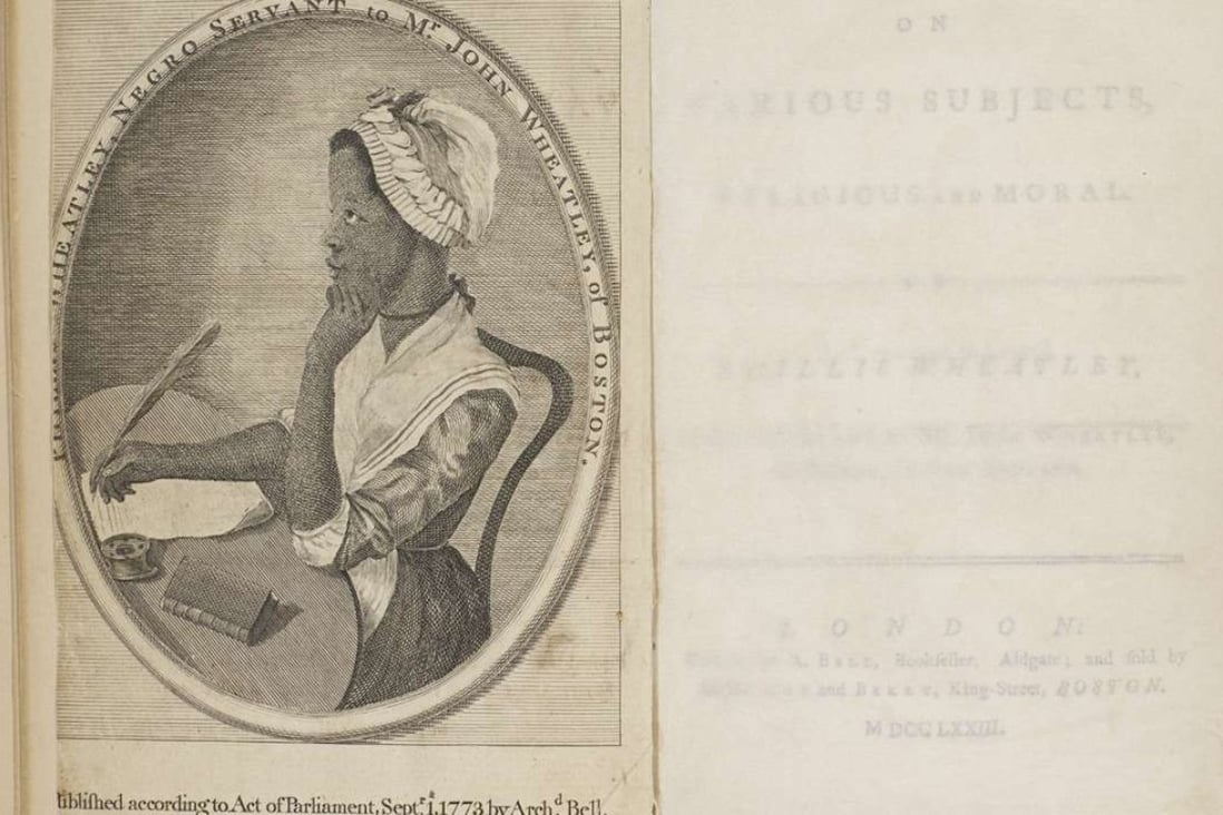 A copy of Poems on Various Subjects, Religious and Moral, by Phillis Wheatley, published in 1773.