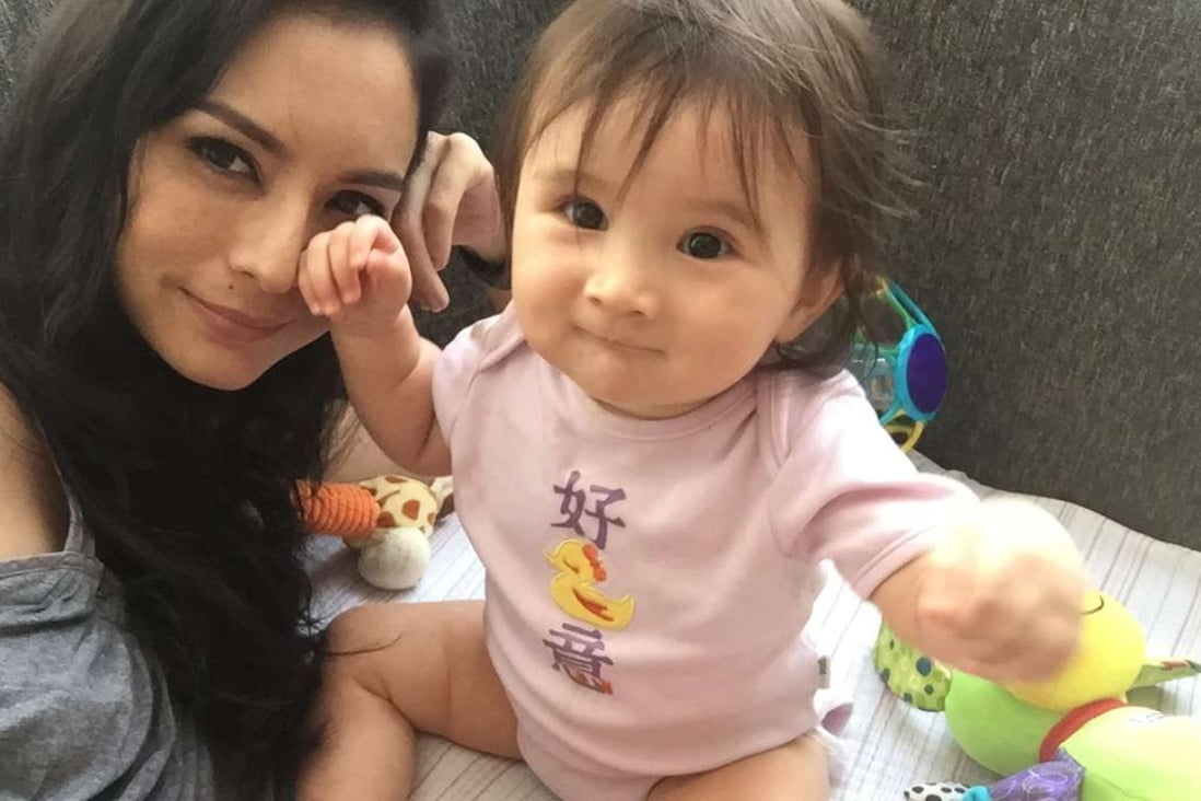 Hong Kong top model Ana Rivera with her baby Maya.