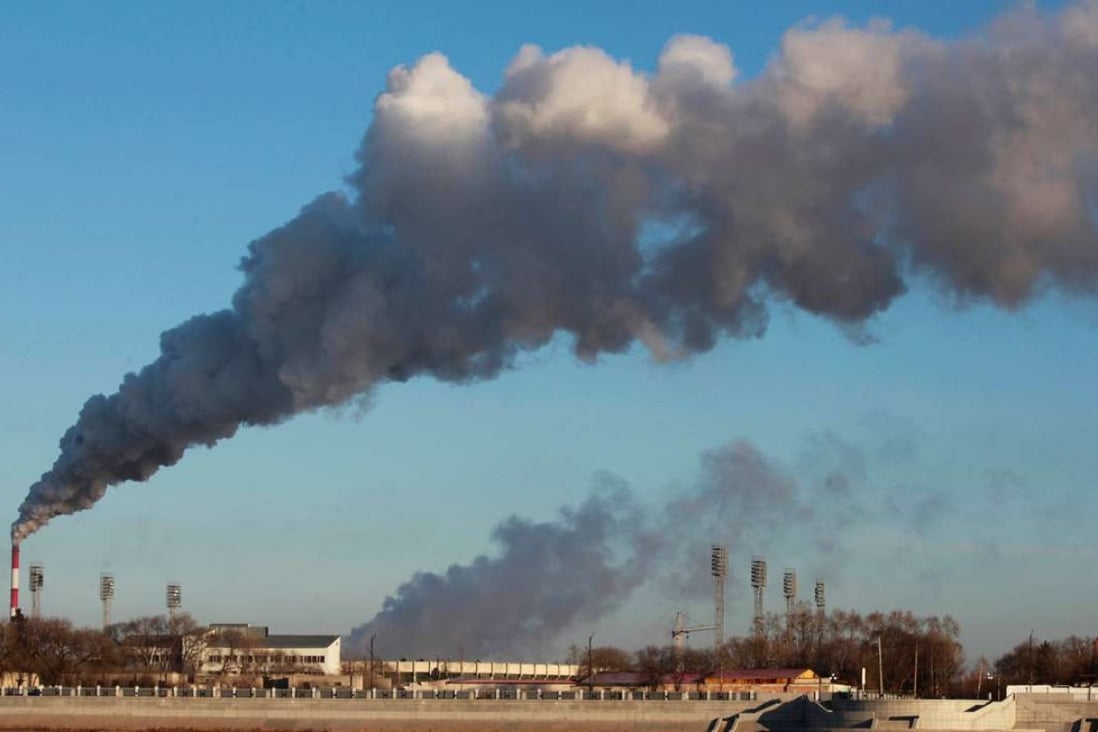 Smoke billows from a factory in Heihe, Heilongjiang province. In the past few decades, China’s northeast has gone from being the country’s economic powerhouse to its most systematically troubled large region. Photo: AFP
