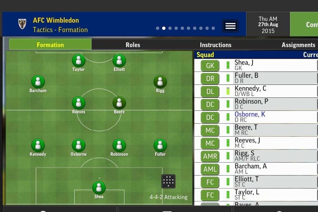 A screenshot from the game Football Manager Mobile 2017.