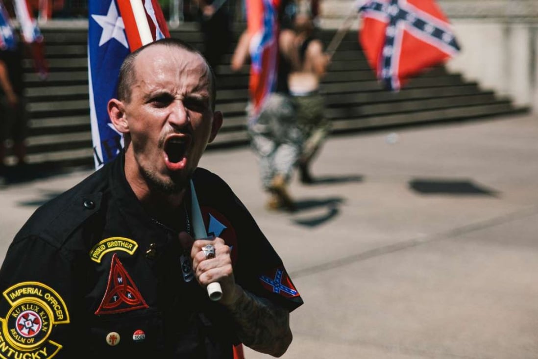 A member of th Ku Klux Klan attends a rally in South Carolina. Photo: TNS